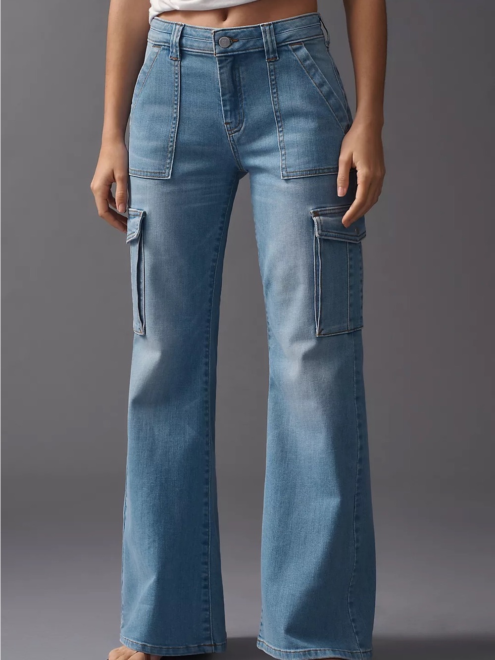 Pilcro Relaxed Mid-Rise Cargo Jeans